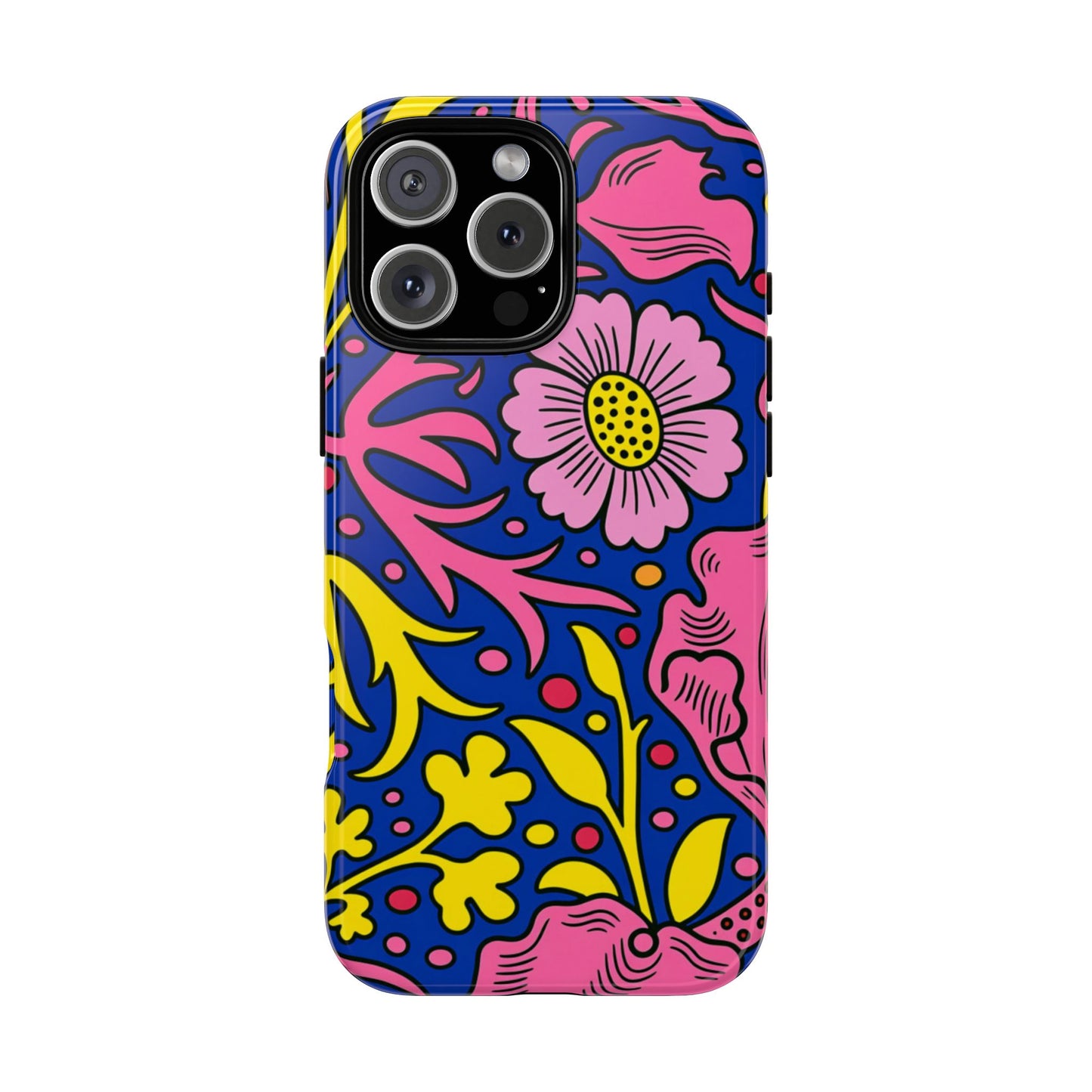 Floral Pop Tough Case — Bright Pink & Yellow Floral Phone Cover