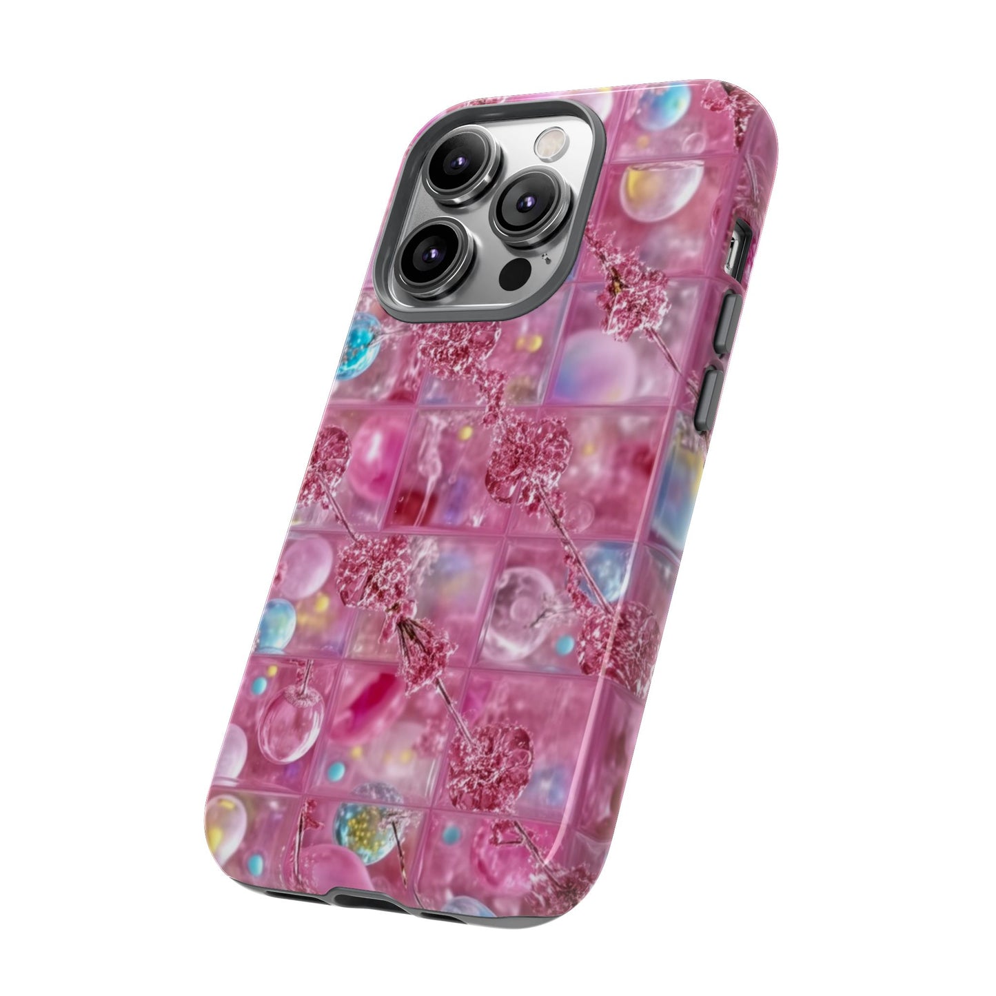 Pink Glitter Bubble Phone Case — Sparkle Protective Tough Case