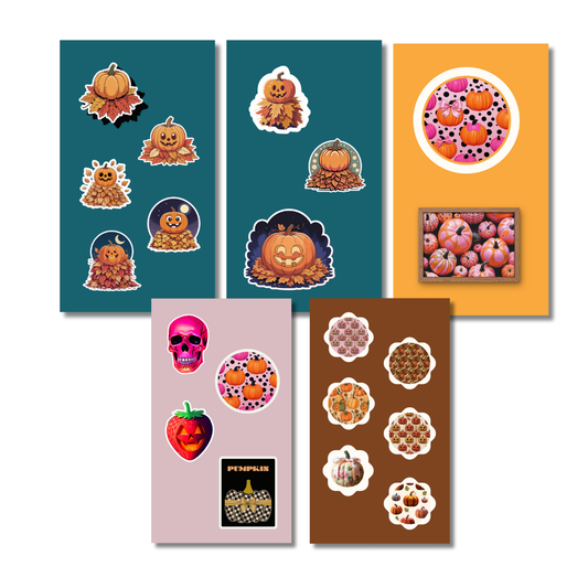 Seasonal Halloween Sticker Sheets, Fall Sticker Set