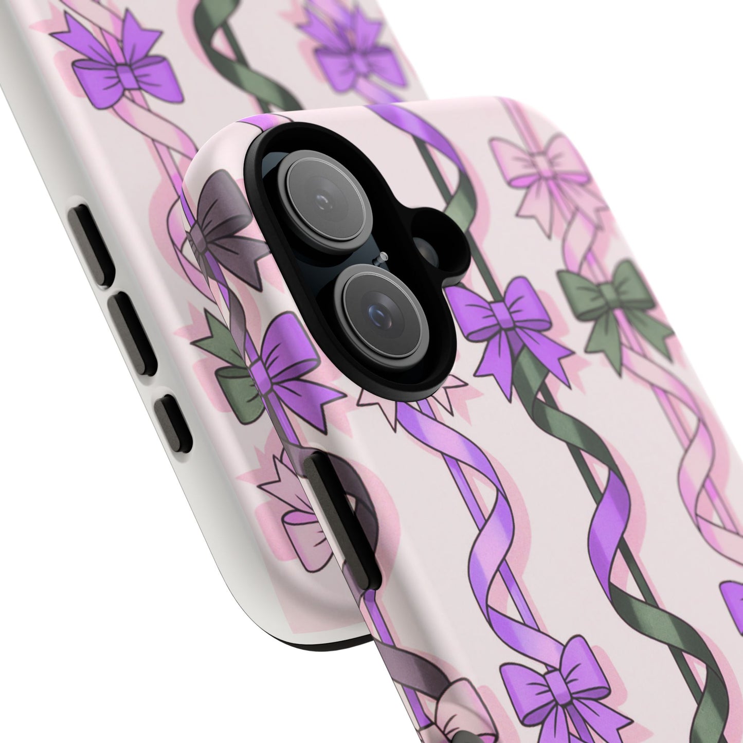 Phone Case — Purple Ribbon & Bow Cute Pattern Tough Case