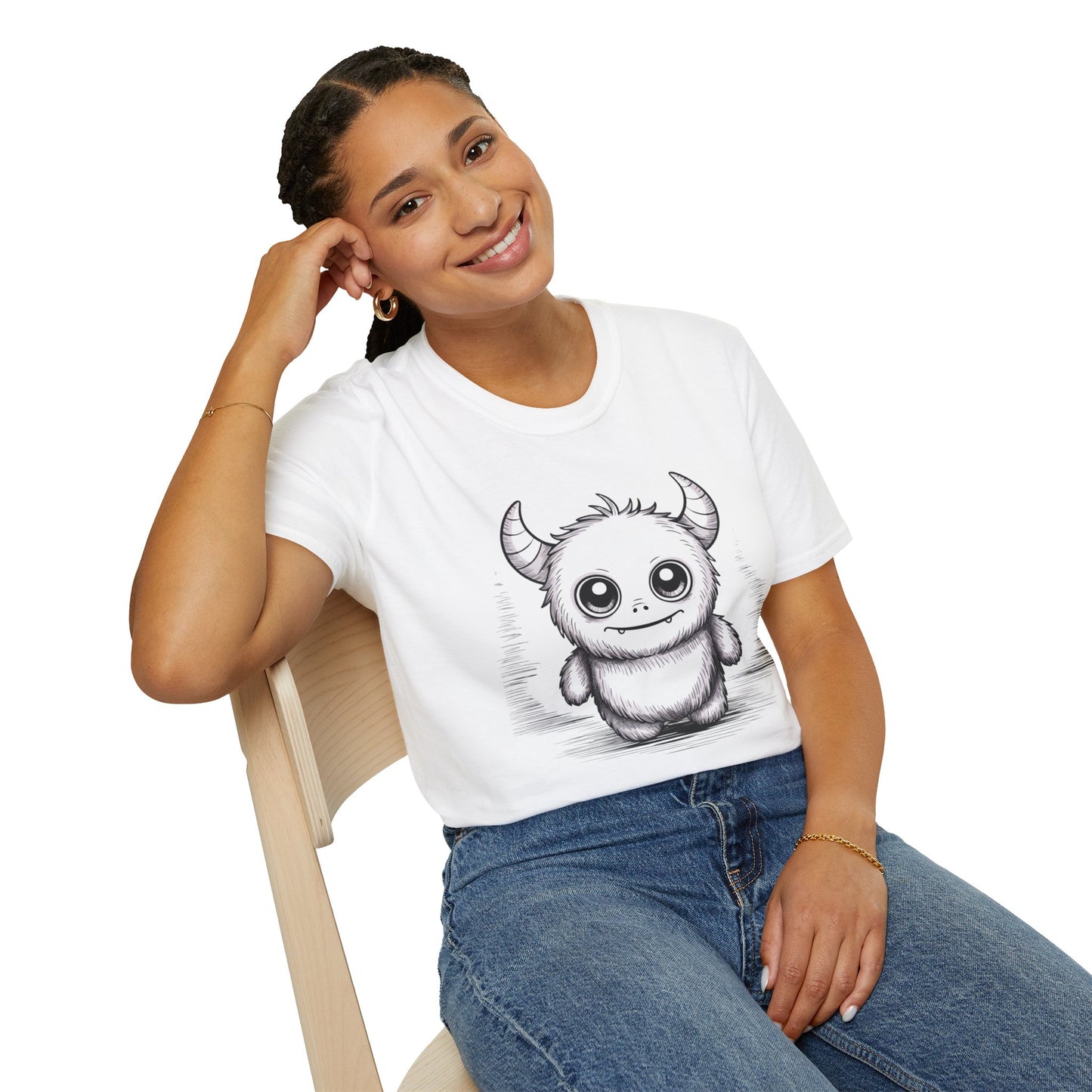 Cute Monster T-Shirt – Adorable Sketchy Horned Creature Tee