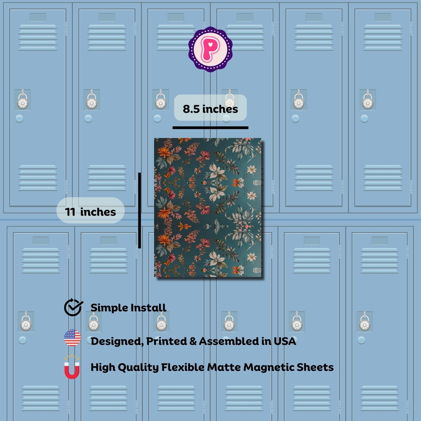 Magnetic Locker Wallpaper - Teal Wallpaper Collection