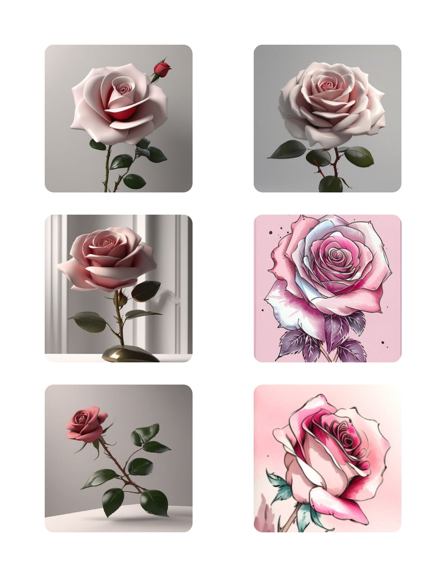 Rose Stickers - Vinyl Hand Cut