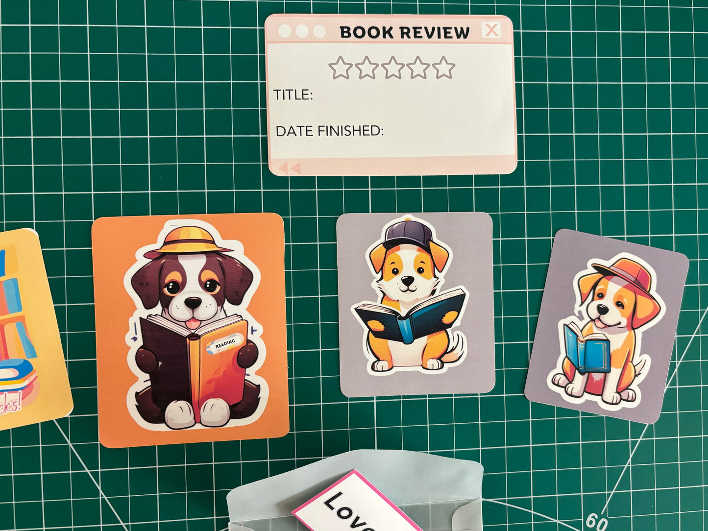 Cute Cat Reading Stickers & Cute Dog Reading Stickers