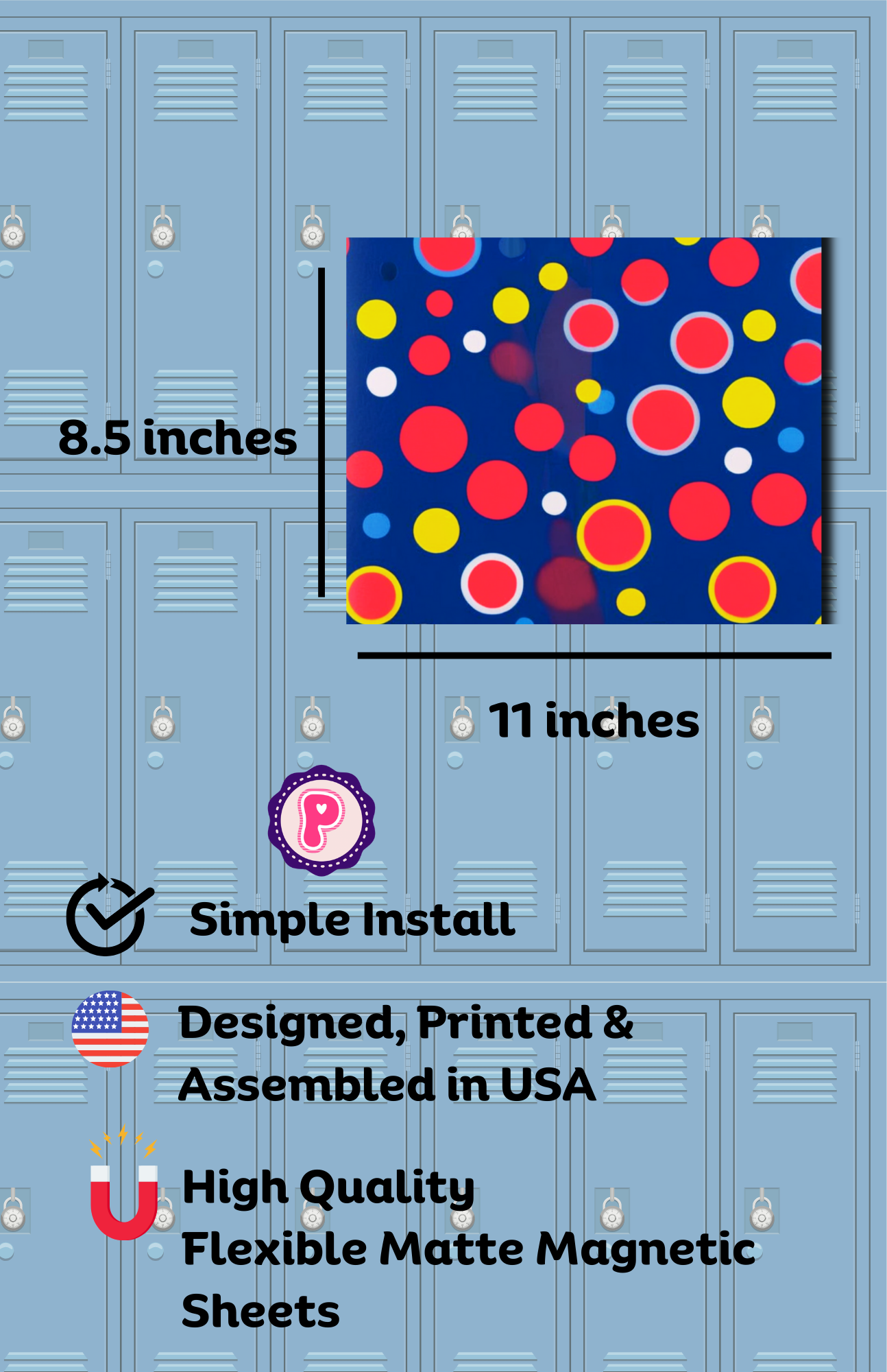 Magnetic Locker Wallpaper - Vibrant Dots