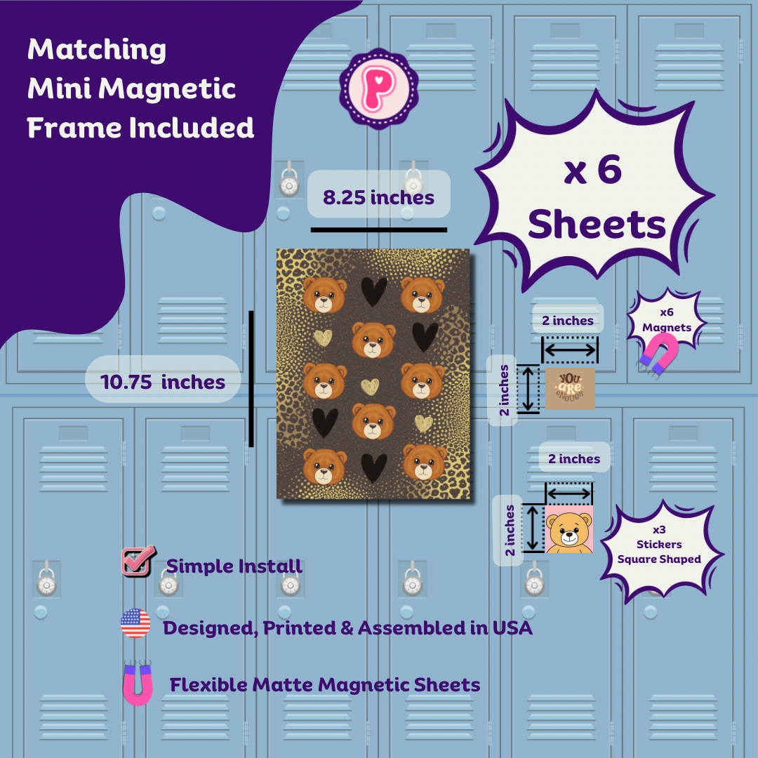 Magnetic Locker Wallpaper - Locker Set | Trendy Teddy Bears