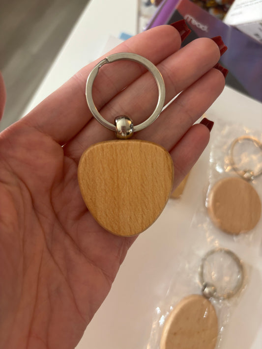 Laser Engraved Wooden Keychain