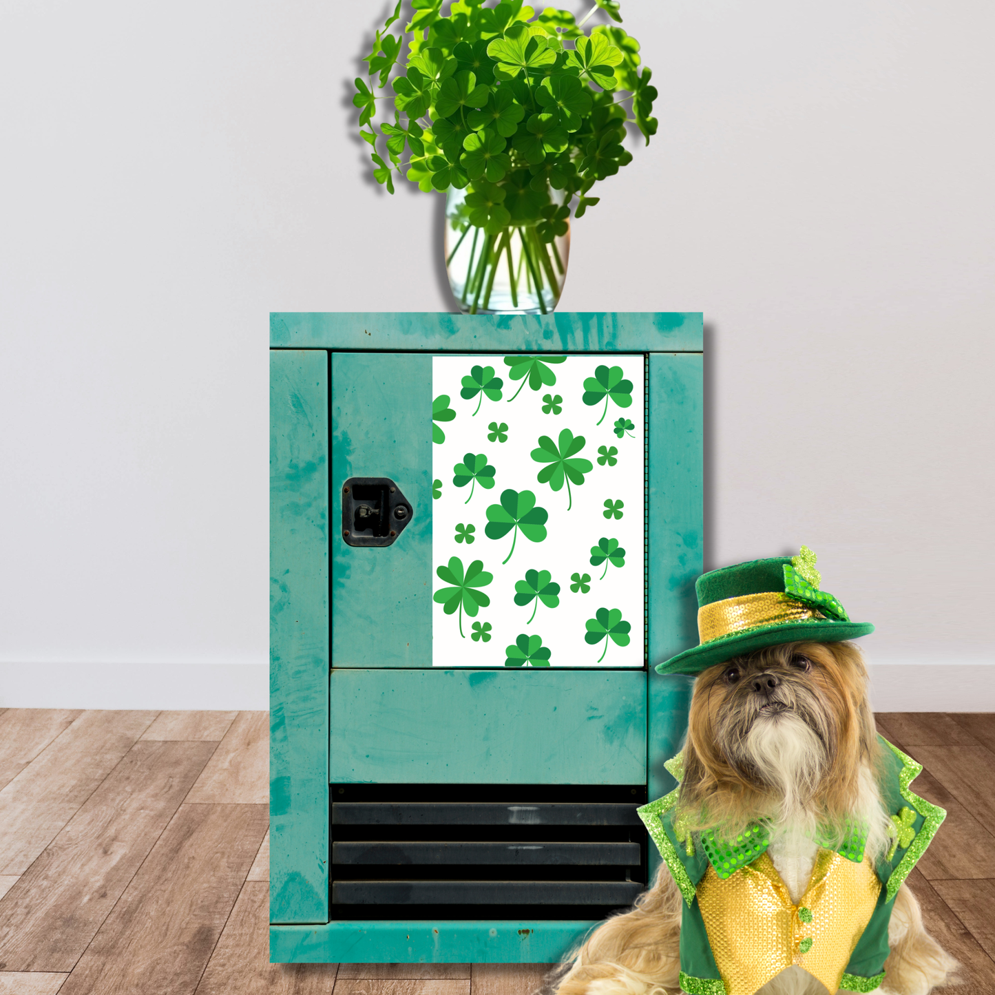 Magnetic Locker Wallpaper - Shamrocks and Clovers | 6 Sheets