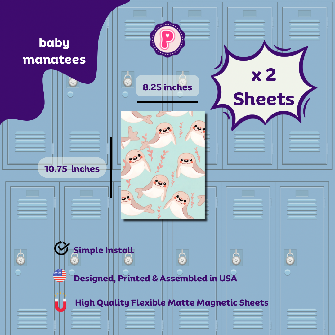 Magnetic Locker Wallpaper - Butterflies and Baby Animals