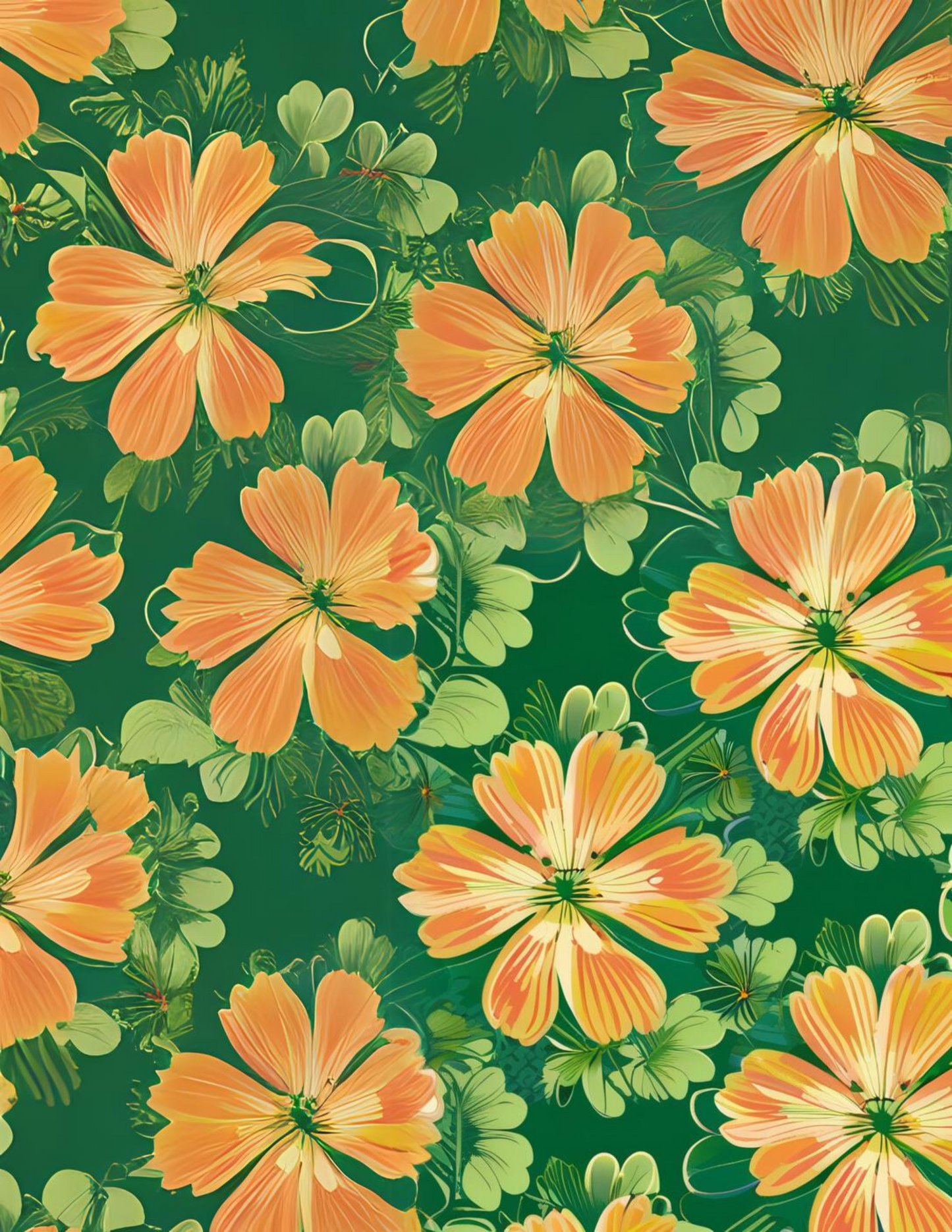 Magnetic Locker Wallpaper - Retro Floral