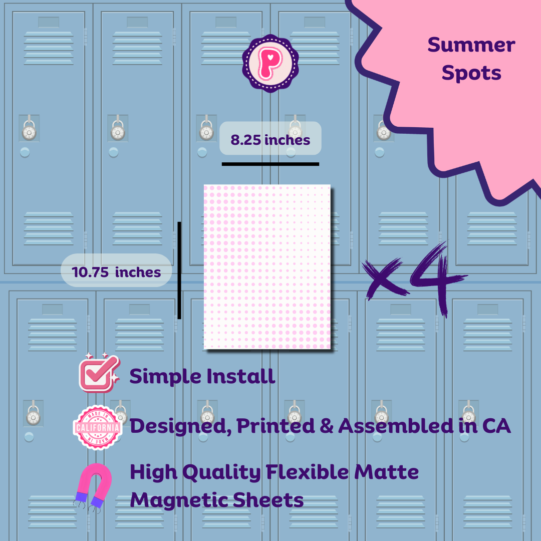 Magnetic Locker Wallpaper - Summer Pink Collection | 4 Sheets