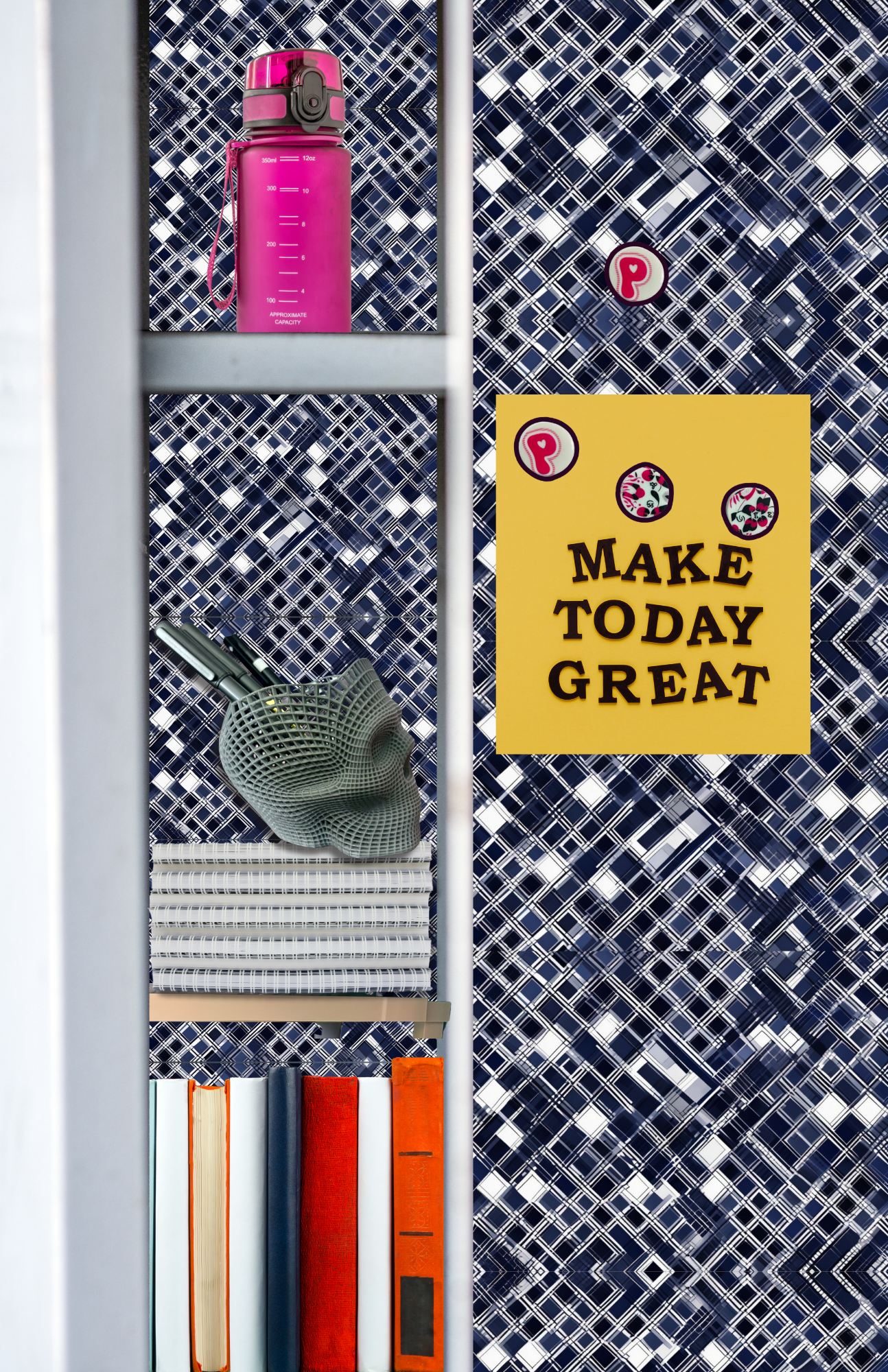 Magnetic Locker Wallpaper - Modern Functionality Collection