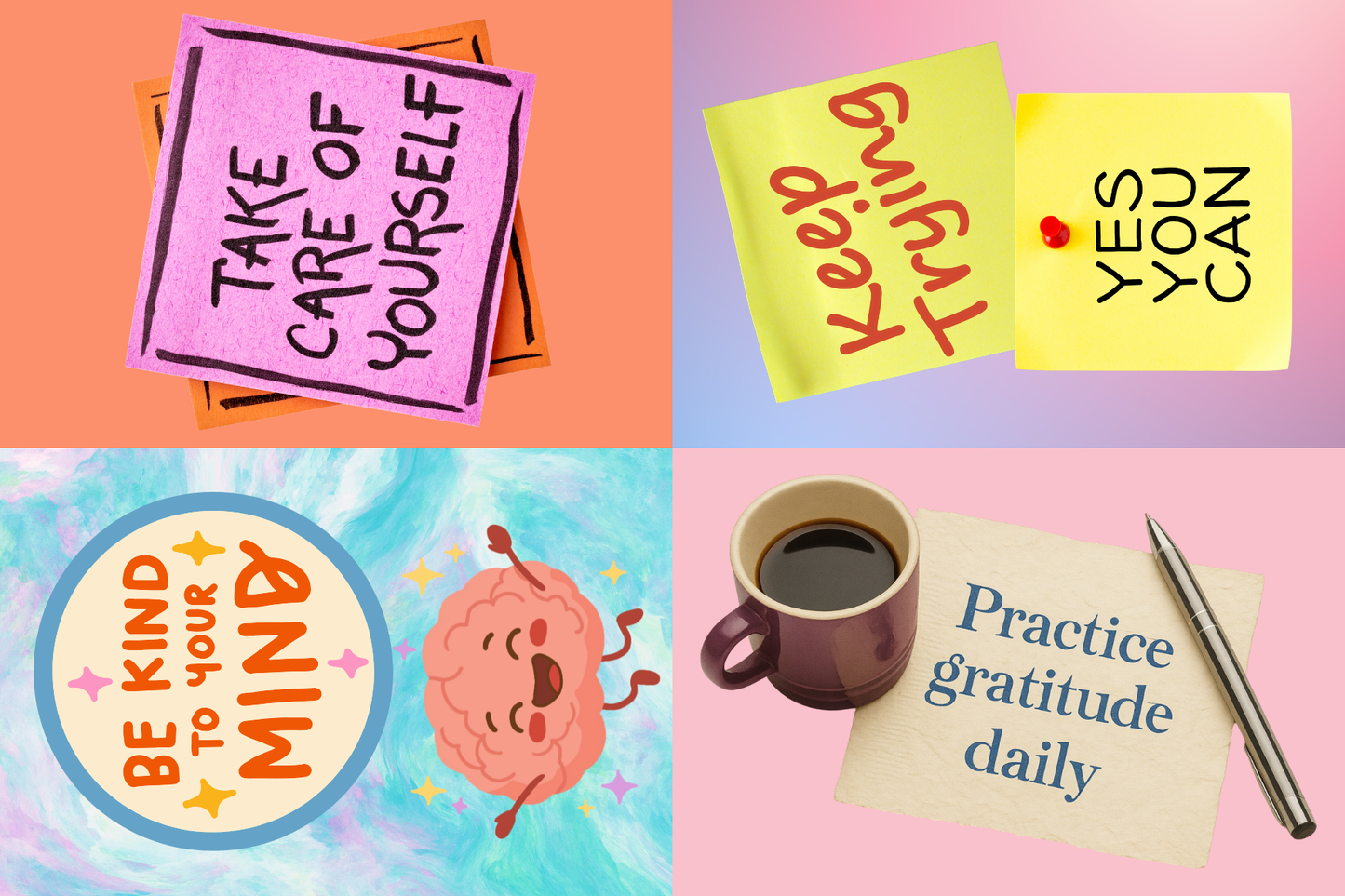 11 Pcs Motivational Magnets Square and Rectangle Positive Messages