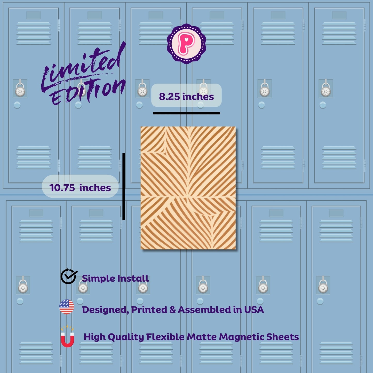 Limited Edition Magnetic Locker Wallpaper Blush & Bronze Collection