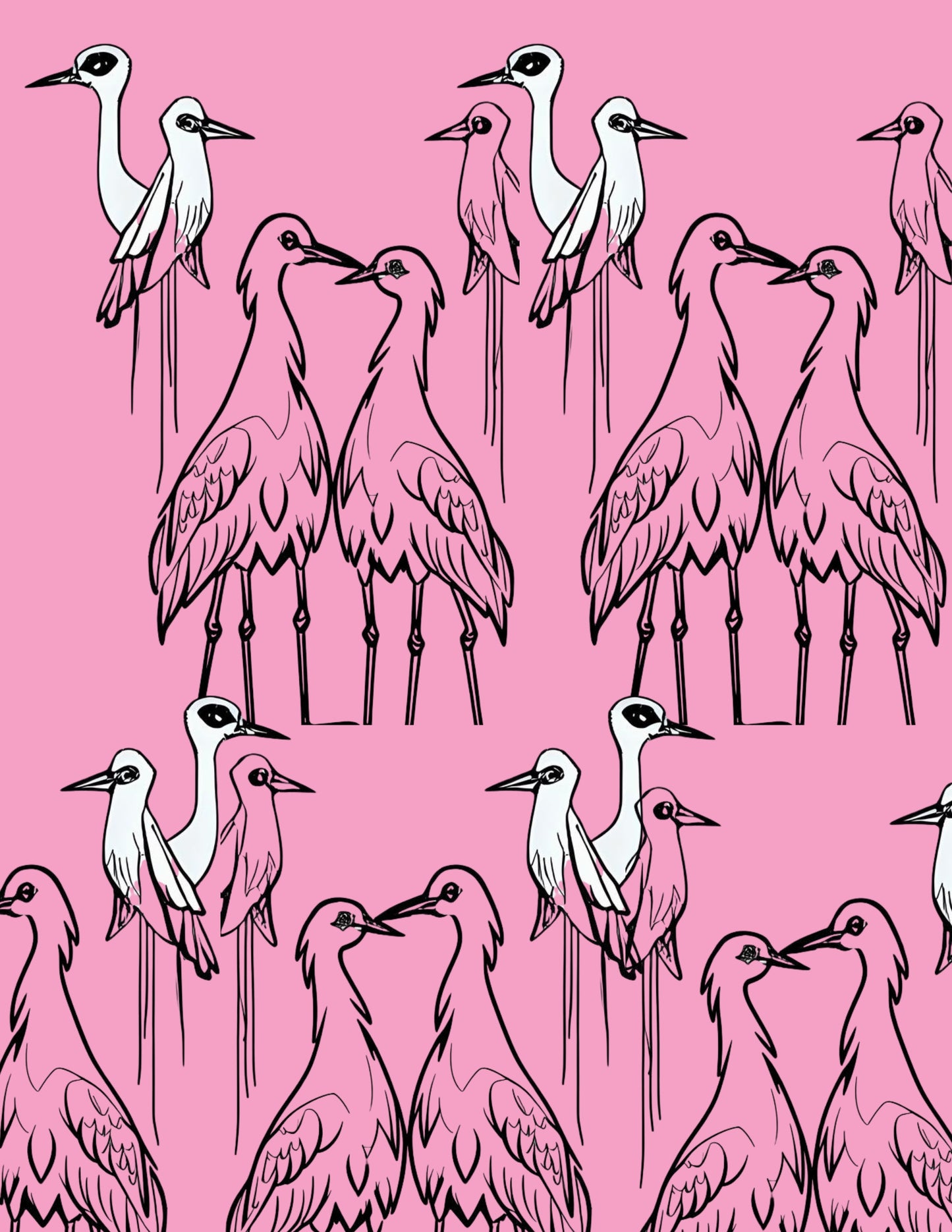 Magnetic Locker Wallpaper - Family of Cranes