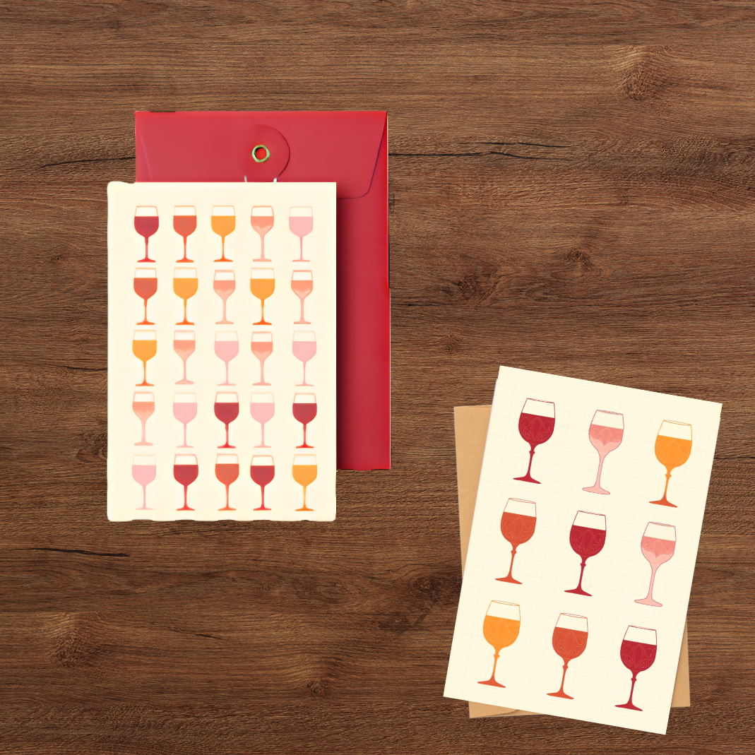 Blank Note Card - Puggle Mom, Wine or Frogs | With Envelope or Magnetic Frame