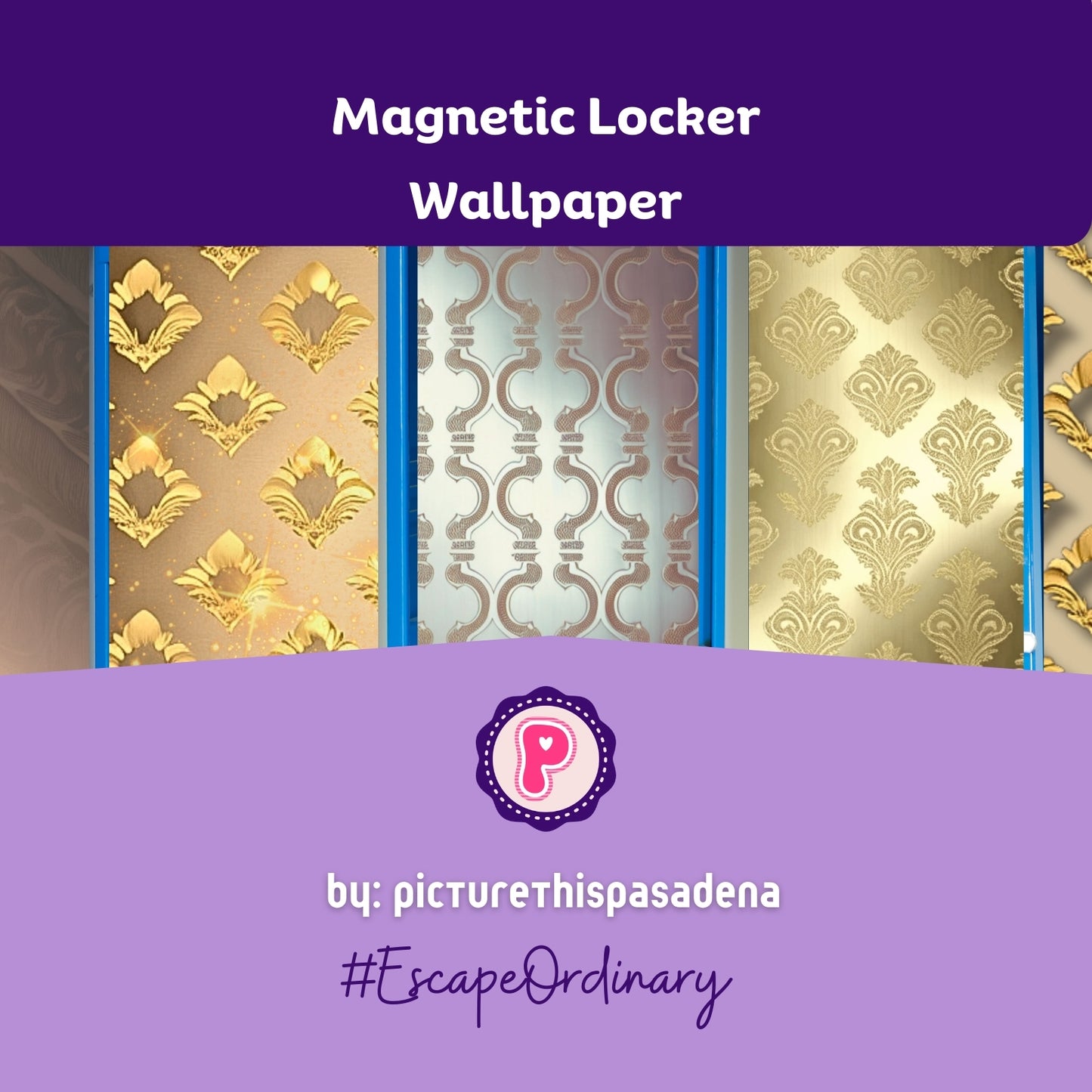 Magnetic Locker Wallpaper - Damask Metals Collection