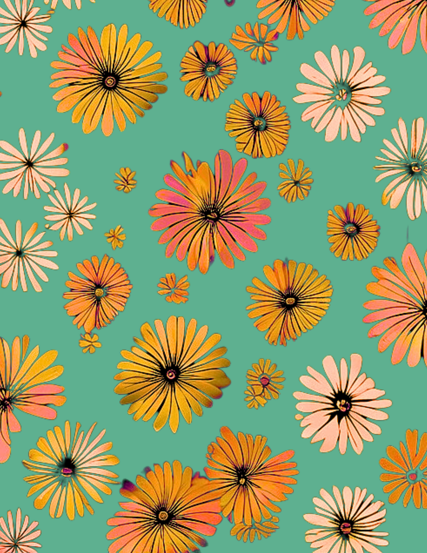 Magnetic Locker Wallpaper - Retro Floral