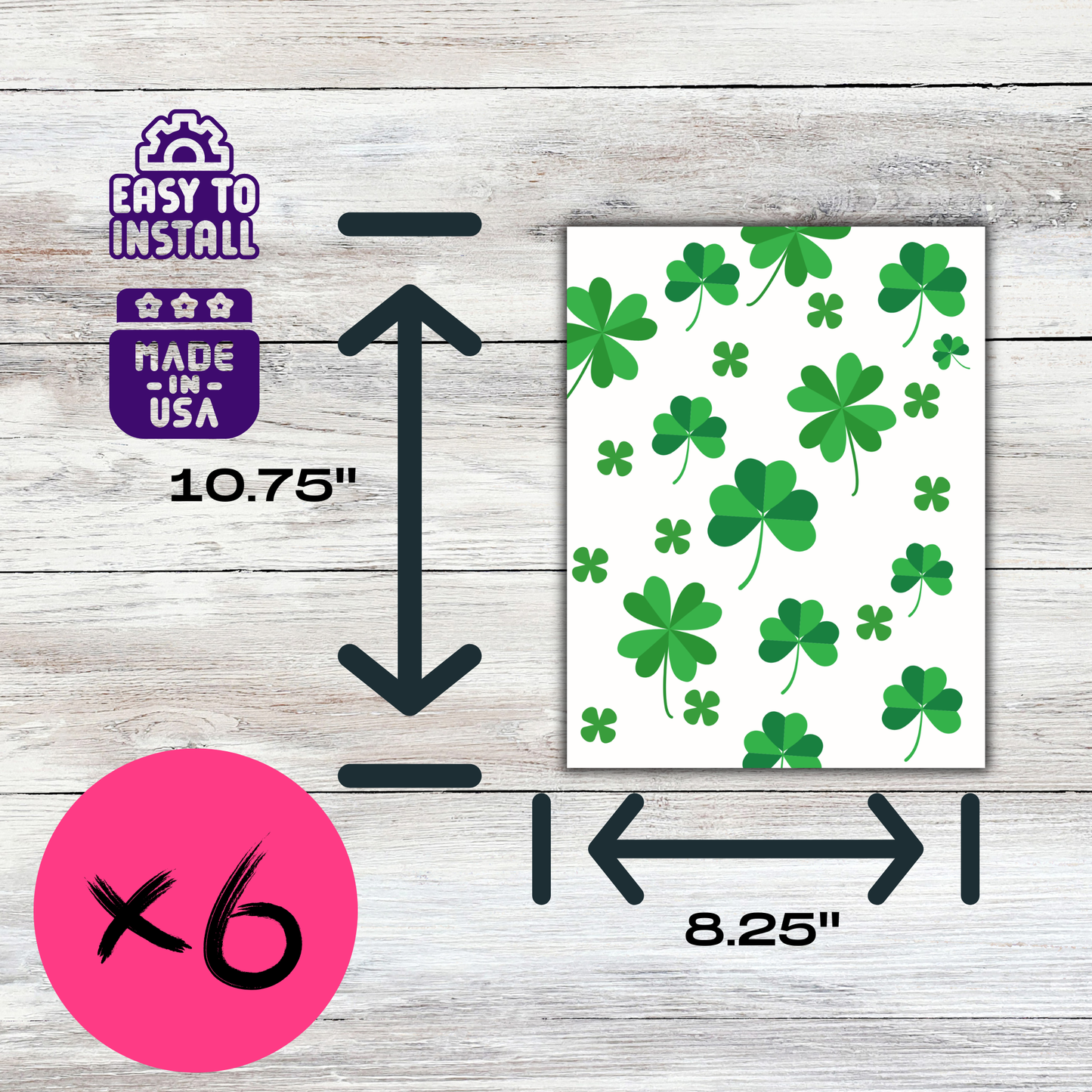 Magnetic Locker Wallpaper - Shamrocks and Clovers | 6 Sheets