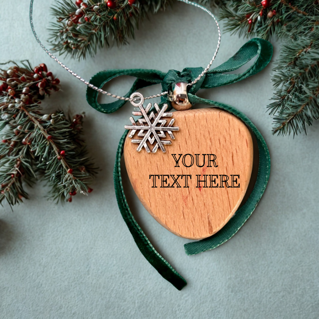 Engraved Lightweight Wood Corporate Christmas Ornaments