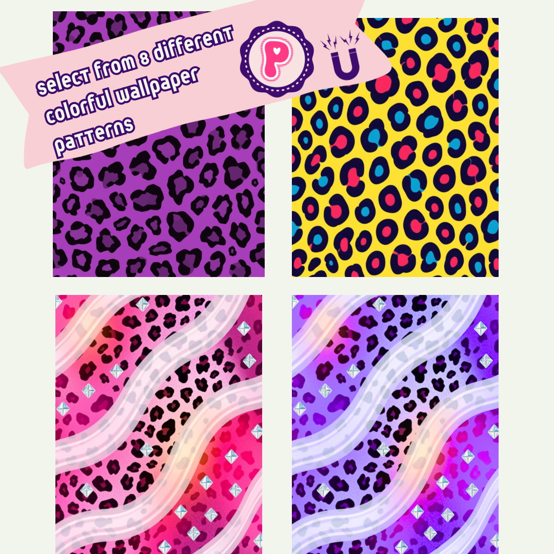 Magnetic Locker Wallpaper - Colorful Animal Prints | 8 Sheets