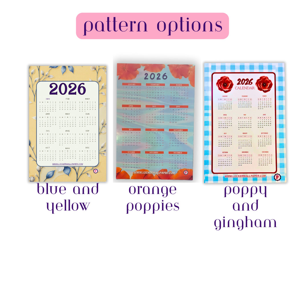 Wildflowers Calendar Magnet 4" x 6" 2026 Year at a Glance | Magnet Calendar for Fridge | Glossy Finish