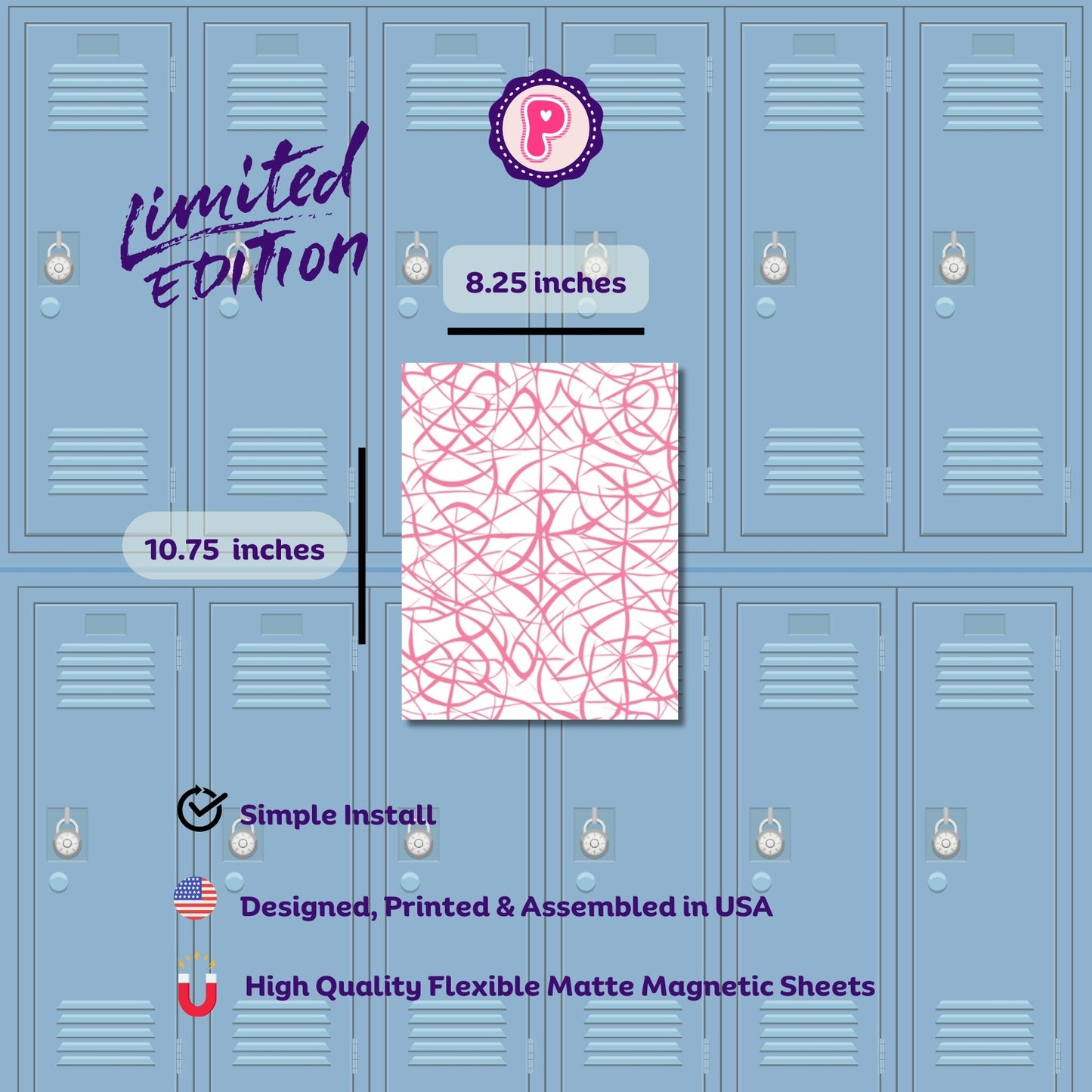 Limited Edition Magnetic Locker Wallpaper Blush & Bronze Collection