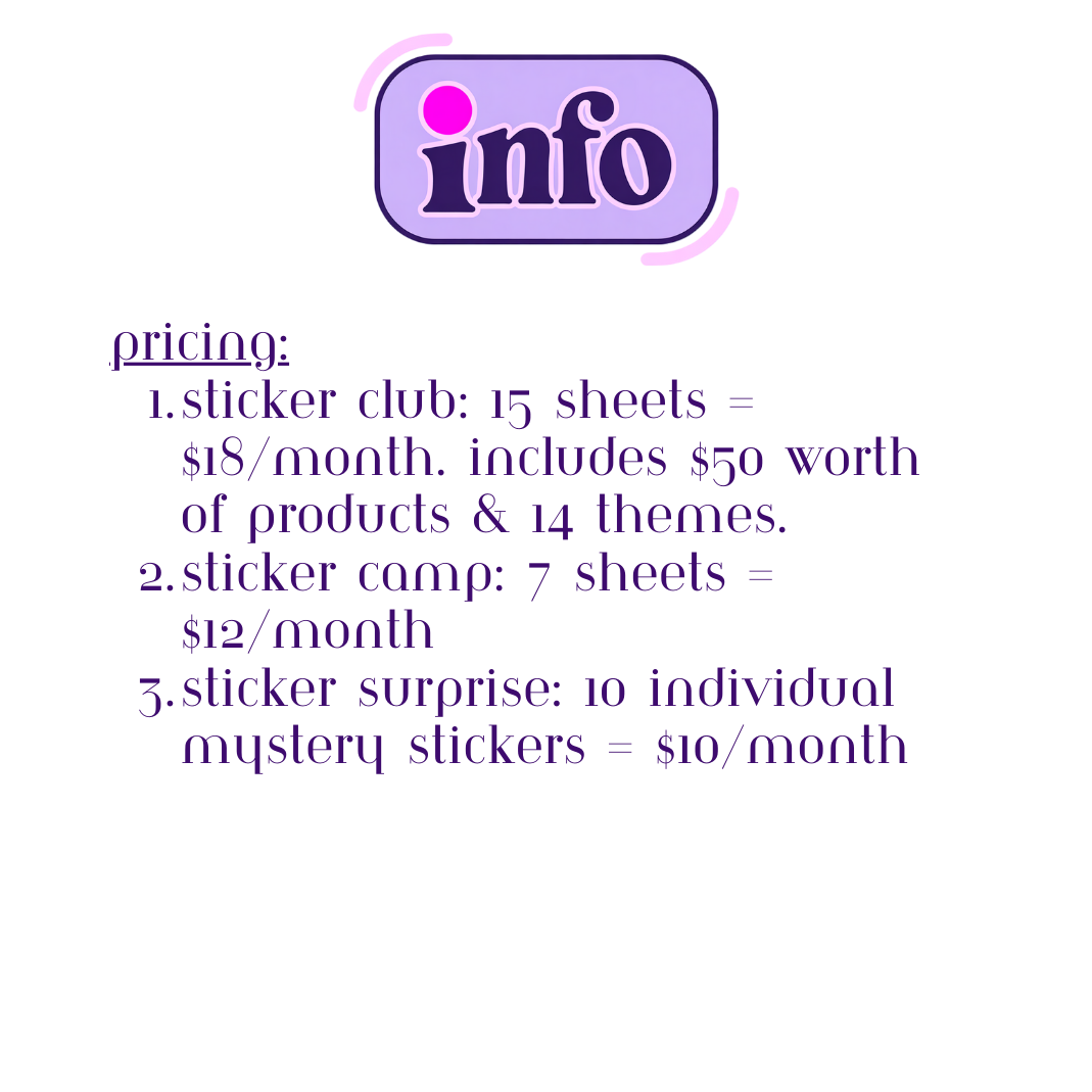 MONTHLY STICKER SUBSCRITPTION