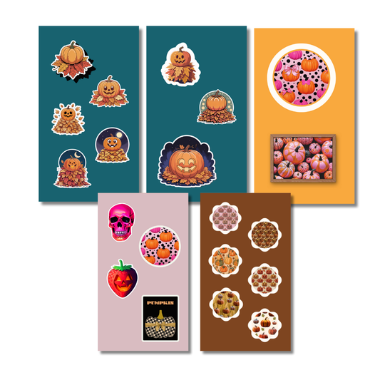 Seasonal Halloween Sticker Sheets, Fall Sticker Set