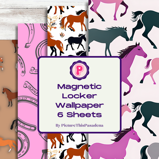 Magnetic Locker Wallpaper - Equine Pattern Equestrian Prints Horse Theme