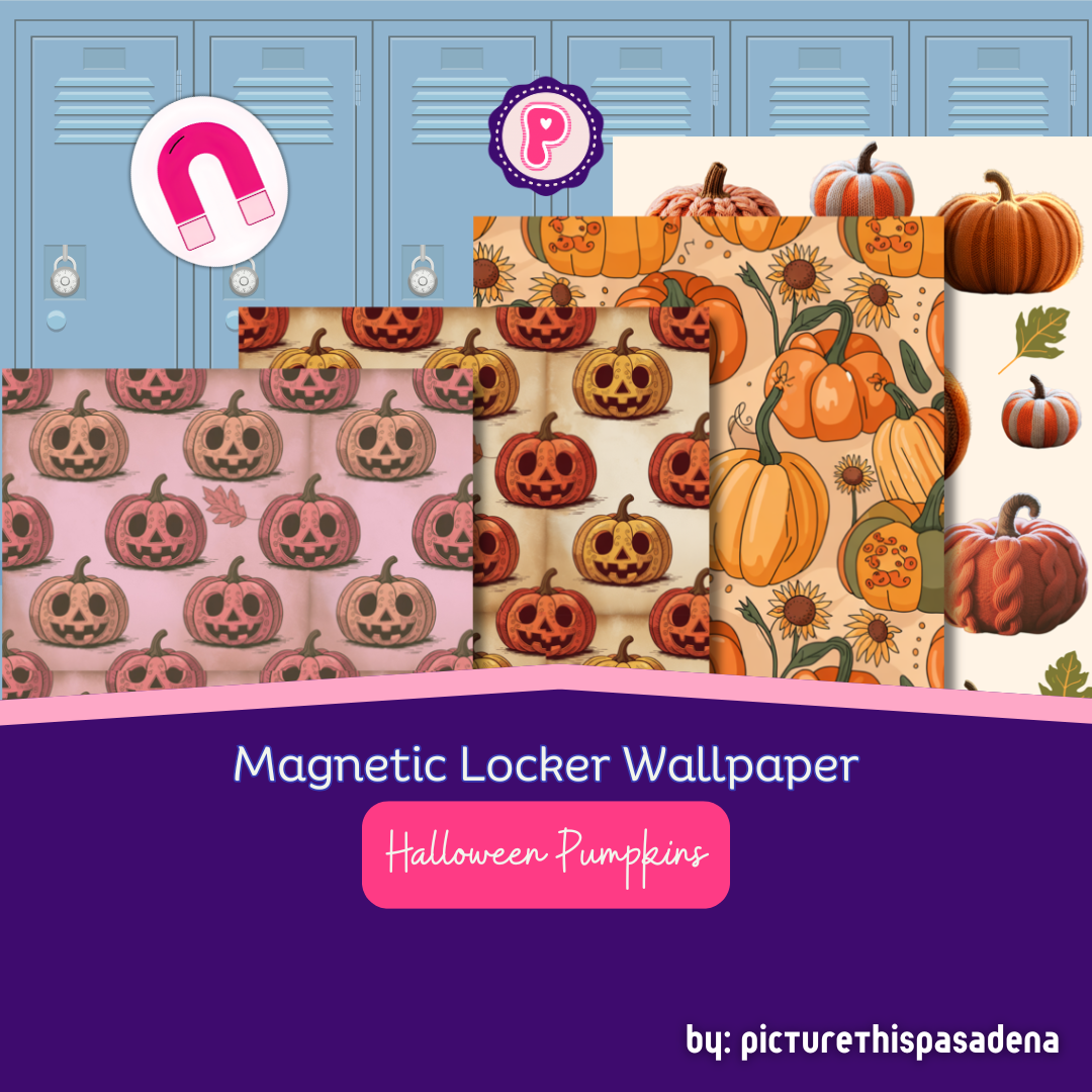 Magnetic Locker Wallpaper - Halloween Pumpkins