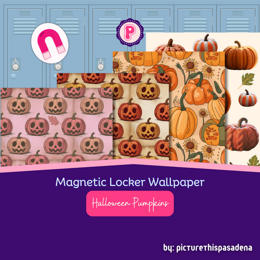 Magnetic Locker Wallpaper - Halloween Pumpkins
