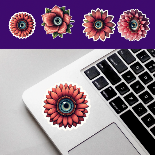 Eye Flower Temporary Sticker Set