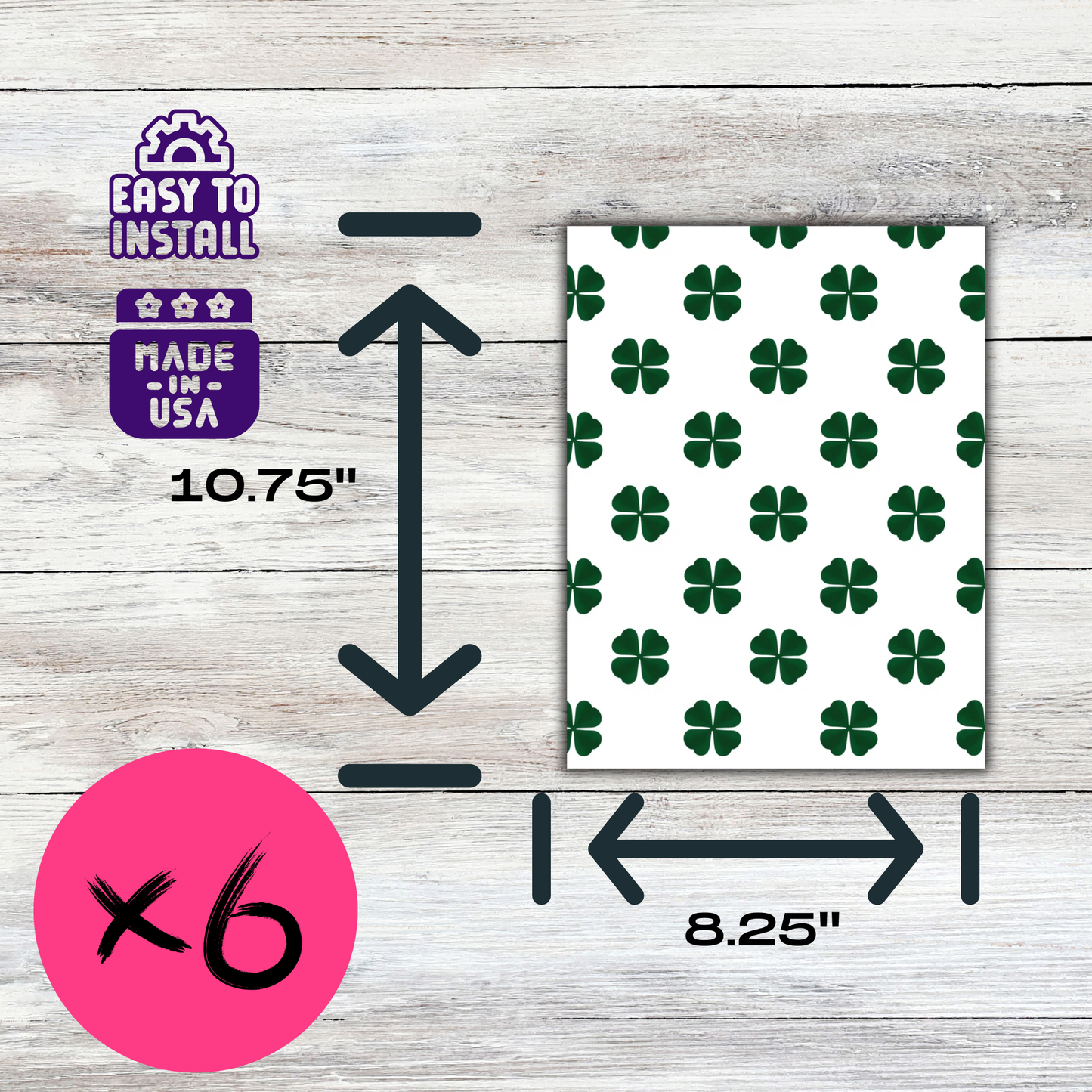 Magnetic Locker Wallpaper - Shamrocks and Clovers | 6 Sheets