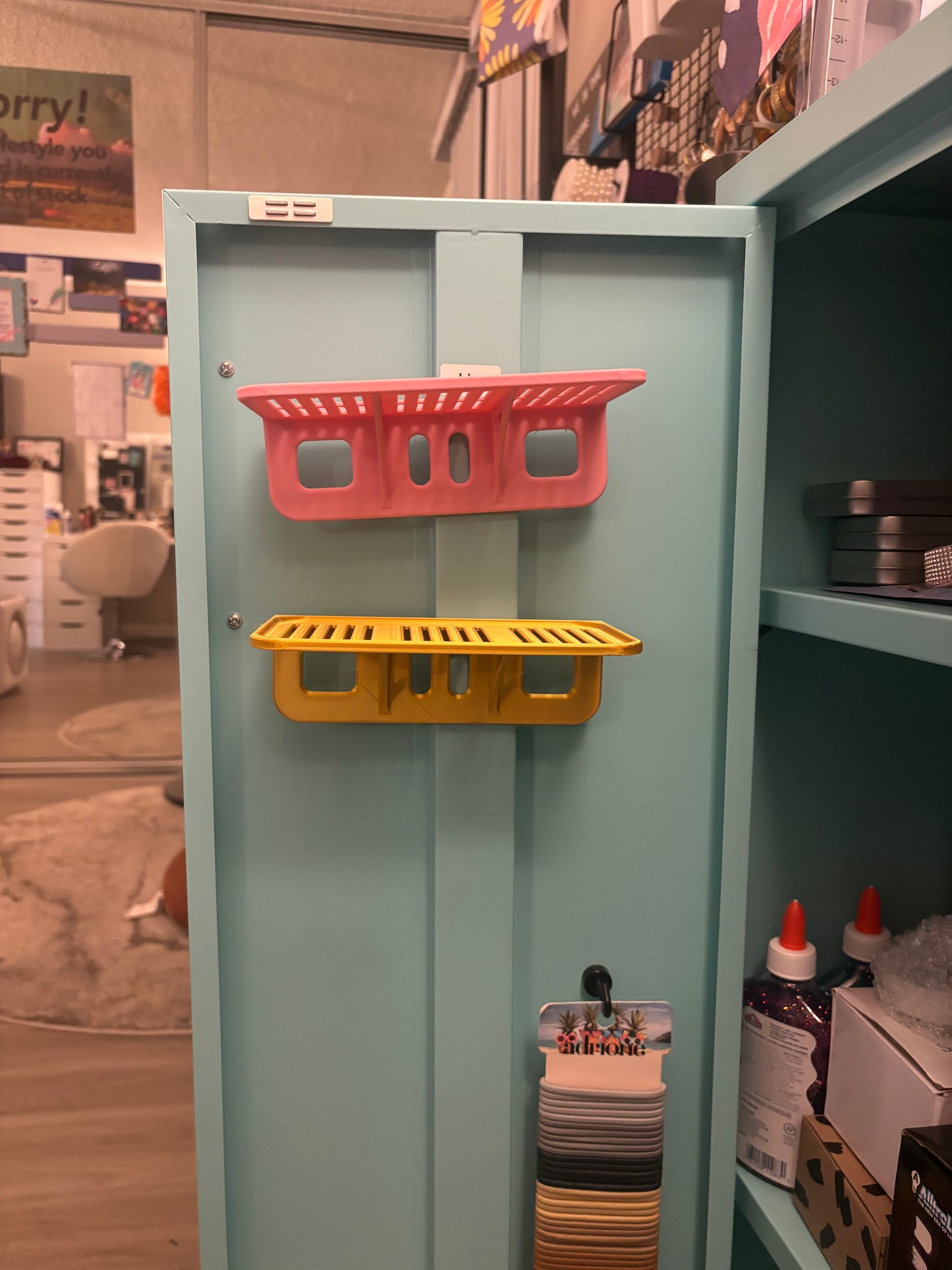 Locker Organizer Shelf, Adjustable Width or Floating Shelf, Ideal Locker Shelf for School, Office, Gym Lockers