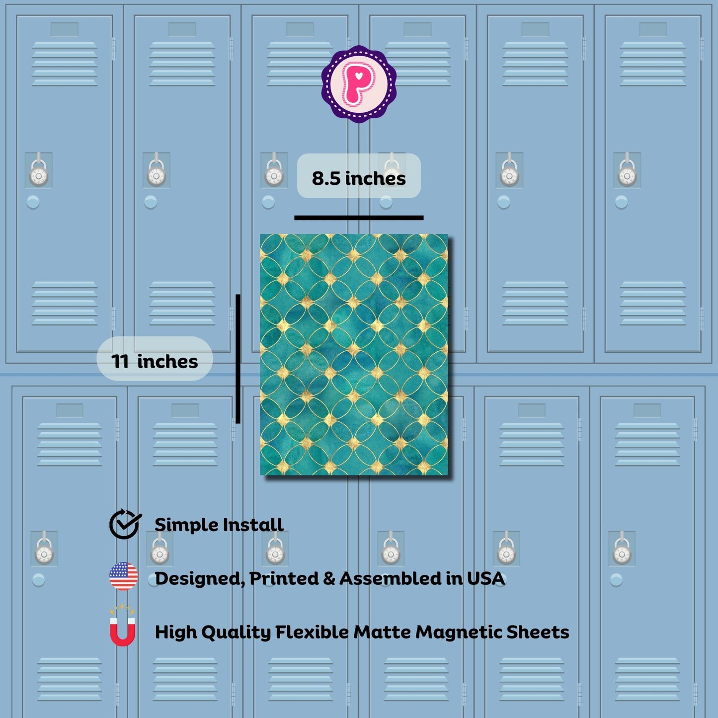 Magnetic Locker Wallpaper - Teal Wallpaper Collection