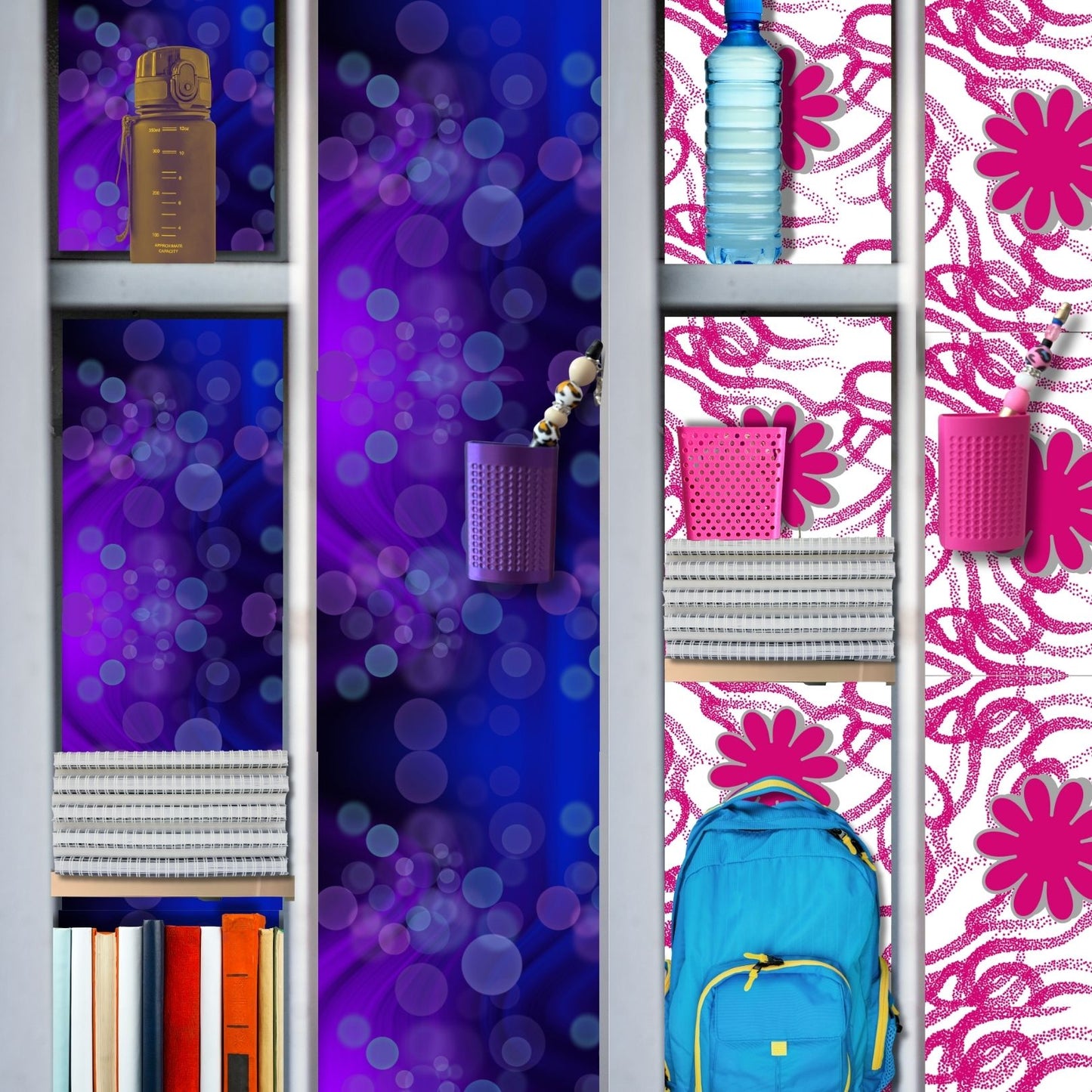 Magnetic Locker Wallpaper with Matching Magnetic Pen Holder