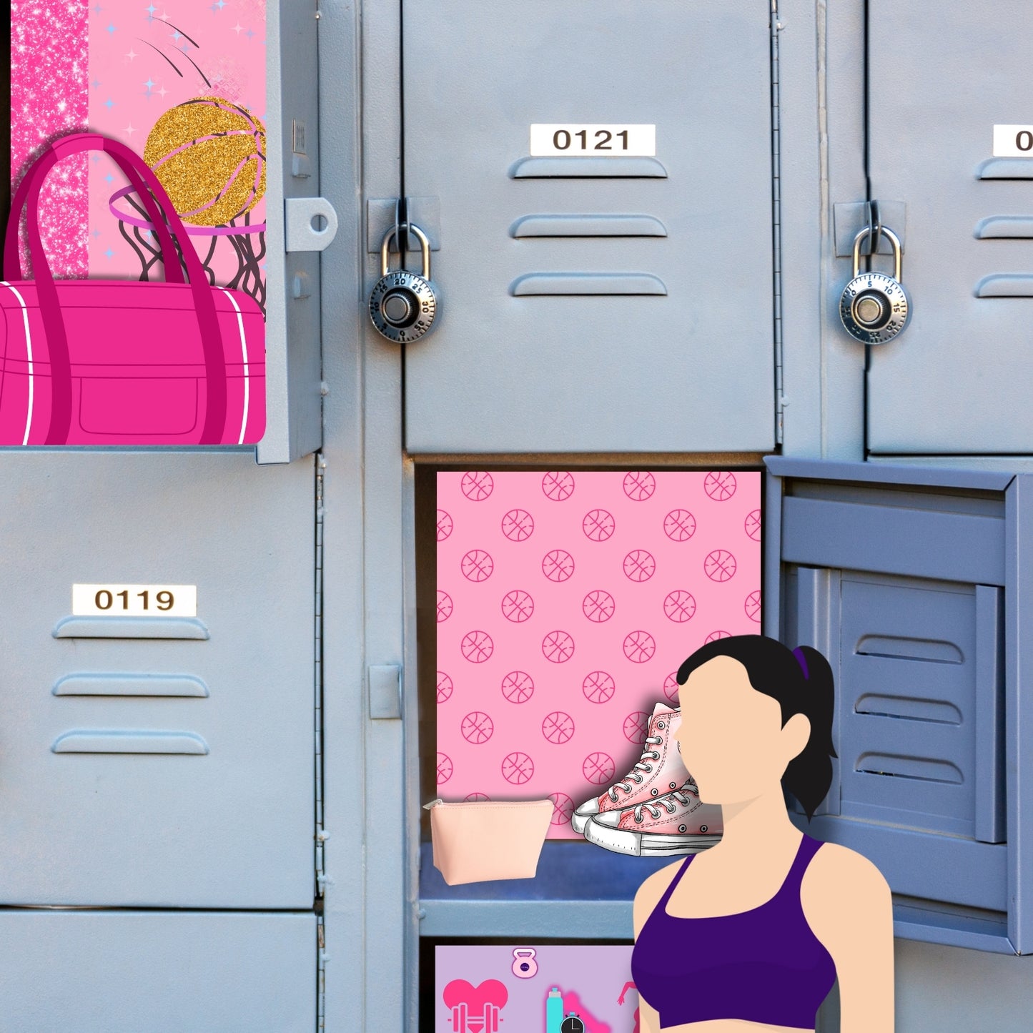 Magnetic Locker Wallpaper - Gym Locker Collection