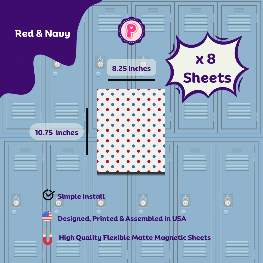 Magnetic Locker Wallpaper - 8 Sheets - Dots 2.0