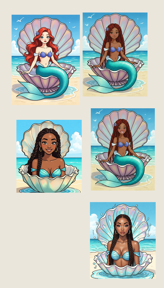 Mermaidcore Vinyl Stickers