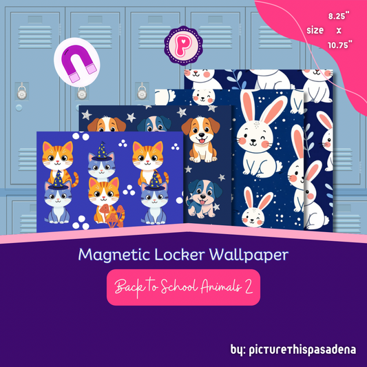 Magnetic Locker Wallpaper - Back To School Animals 2