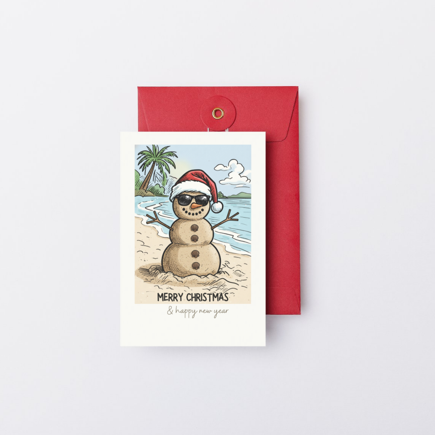 Christmas Sand Snowman Card
