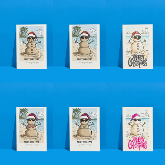 Christmas Sand Snowman Card