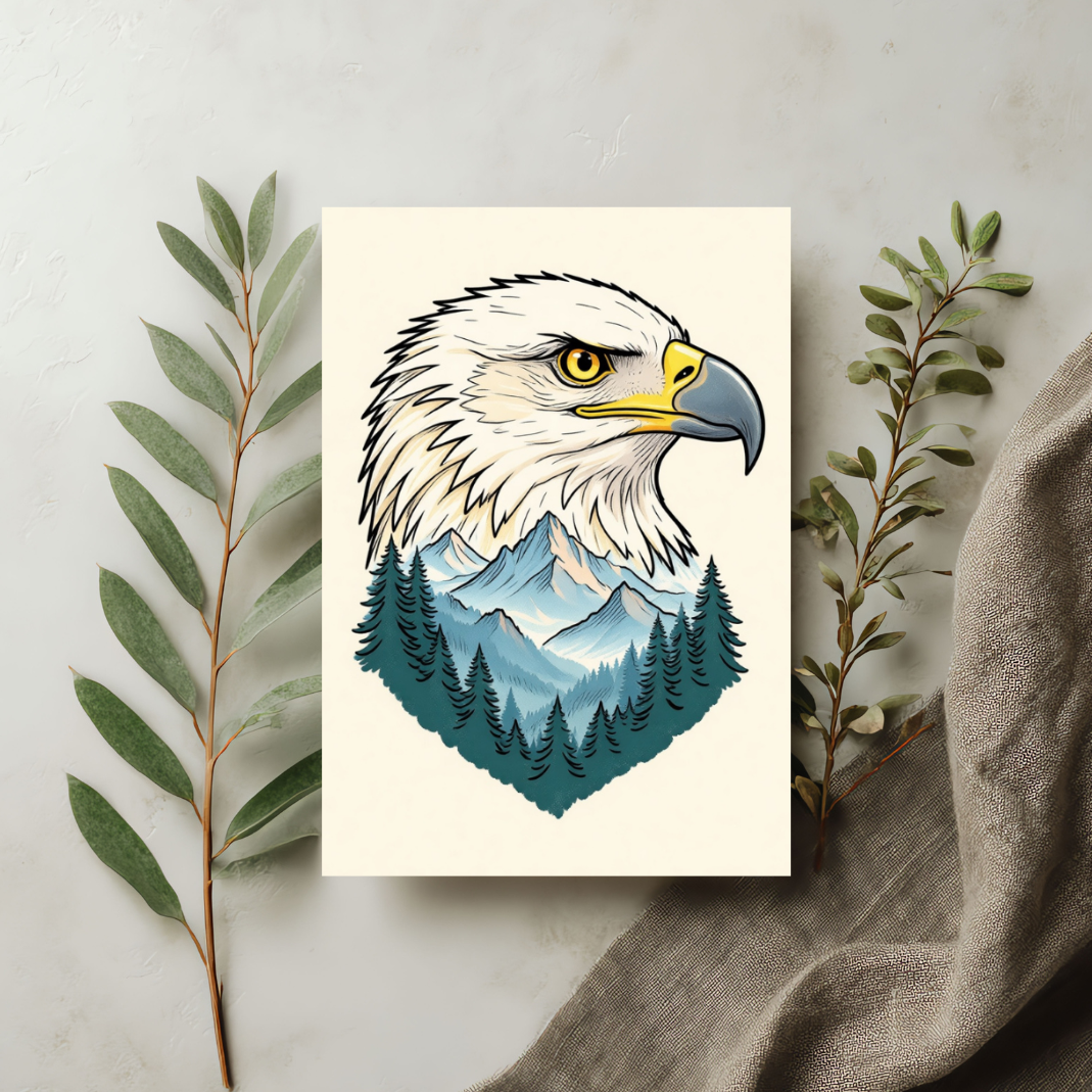 Vinyl Eagle Stickers - Large | Hand Drawn Style