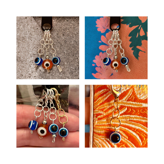 Evil Eye Charm, Silver or Gold Tone with Lobster Clasp