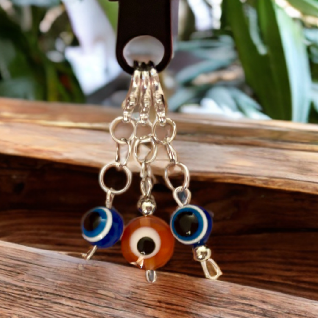 Evil Eye Charm, Silver or Gold Tone with Lobster Clasp