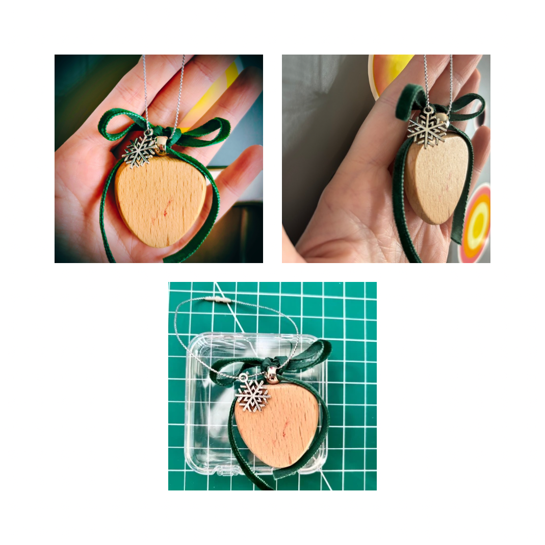 Engraved Lightweight Wood Corporate Christmas Ornaments