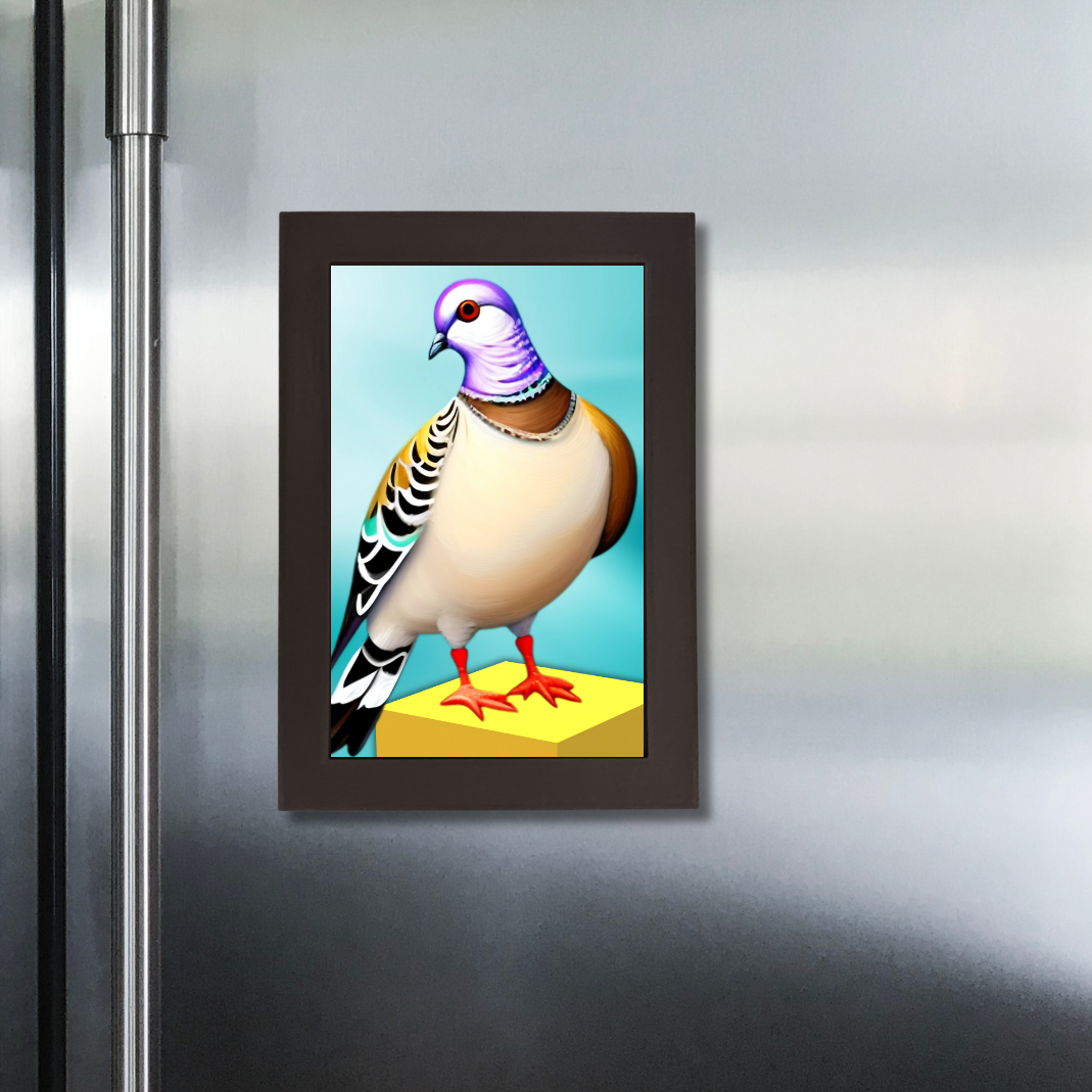 Framed Pigeon Print - Miniature Artwork