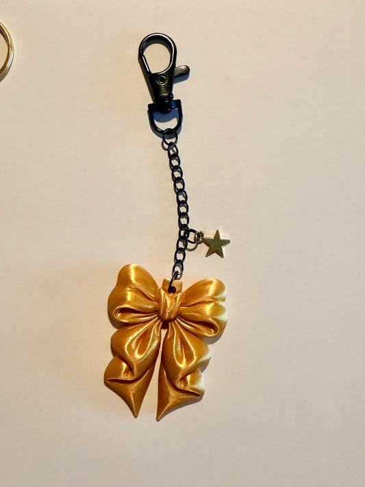Puffy Bow Satin Handbag Charm / Keychain