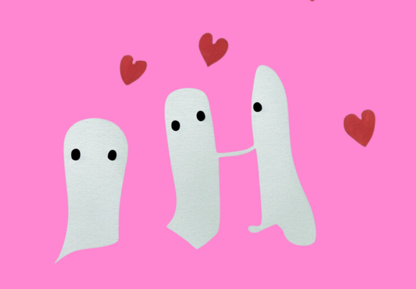 Ghost in Love, Halloween Art, Cute Ghost Print